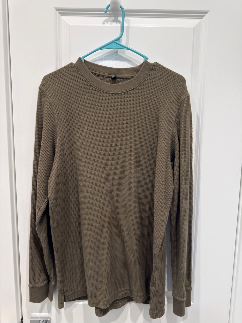 Uniqlo Long-Sleeve Waffle Thermal Shirt - Olive